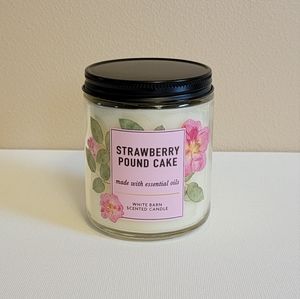 Bath & Body Works "Strawberry Pound Cake" White Barn Scented Candle